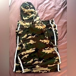 2 piece army fatigue skirt set